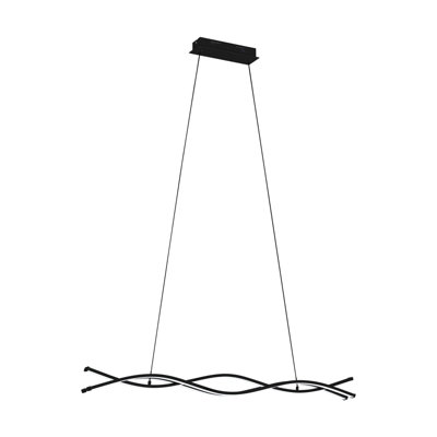  - Stylish Black Pendant Ceiling Light With White Shade And 36W Led Bulb