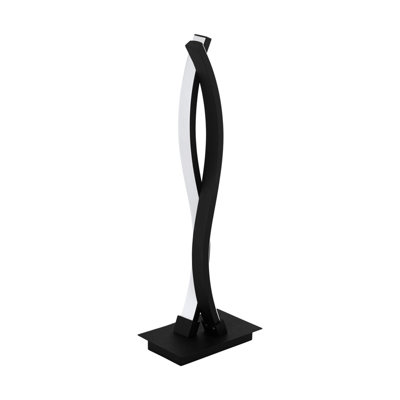  - Modern Black Table Desk Lamp With White Shade And 10W Led Bulb