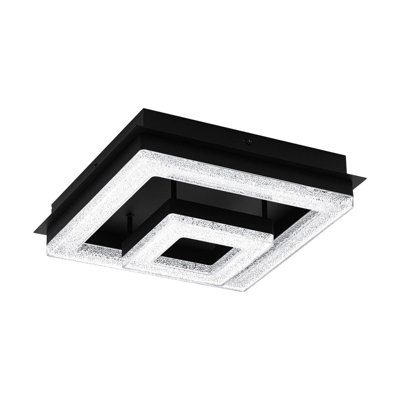 Elegant Black Flush Ceiling Light With Crystal Shade And 12W Led Bulb from B&Q