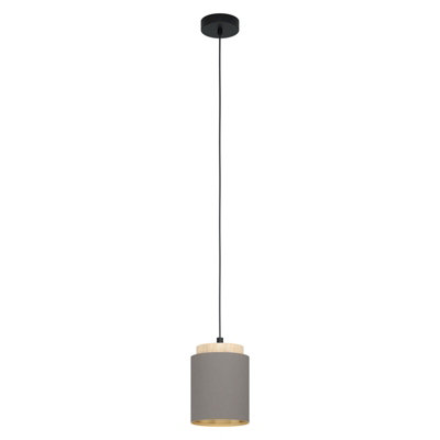 Stylish Pendant Ceiling Light With Cappuccino Fabric Shade from B&Q