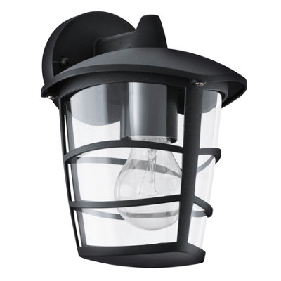 Modern Ip44 Outdoor Wall Light In BlackStylish Lantern For Porches And Gardens from B&Q