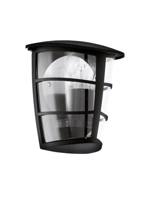 Ip44 Outdoor Black Lantern Wall Light With E27 Bulb SocketModern Porch Illumination from B&Q