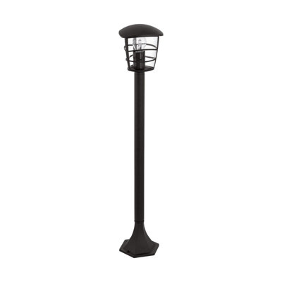 Stylish Ip44 Outdoor Bollard Light With Black Lantern Design
