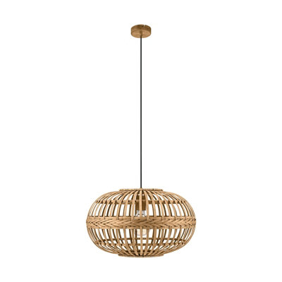  - Stylish Round Wicker Shade Ceiling Pendant Light For Hallways