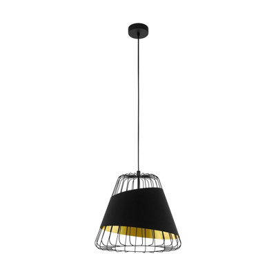 Stylish Black And Gold Hanging Ceiling Pendant Light For Hallways from B&Q