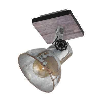 Elegant Adjustable Wall Light In Wood And Antique Steel With E27 Socket from B&Q