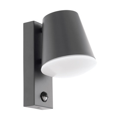 Ip44 Outdoor Wall Light With Pir Sensor In Anthracite Steel10W E27 Bulb Compatible from B&Q