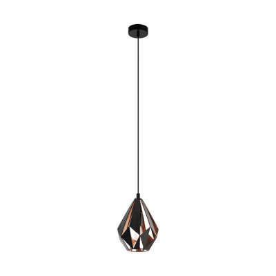 Stylish Black And Copper Geometric Pendant Light For Modern Interiors from B&Q