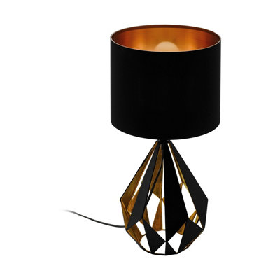 Stylish Black And Copper Geometric Table Lamp With E27 Bulb Holder from B&Q