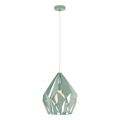 Stylish Pastel Green Geometric Hanging Ceiling Pendant Light from B&Q