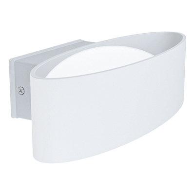  - Ip44 Rated White Aluminium & Steel Outdoor Wall Light With 10W Built-In Led