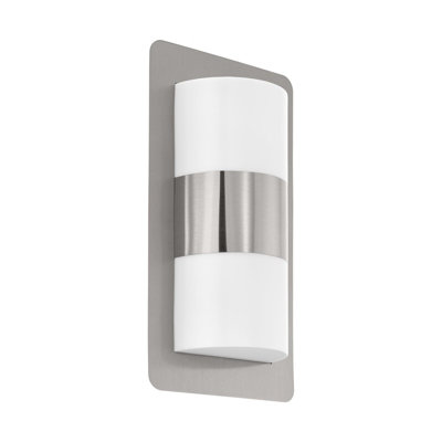 Modern Ip44 Outdoor Wall Light In Stainless Steel With Dual E27 Bulb Fittings from B&Q
