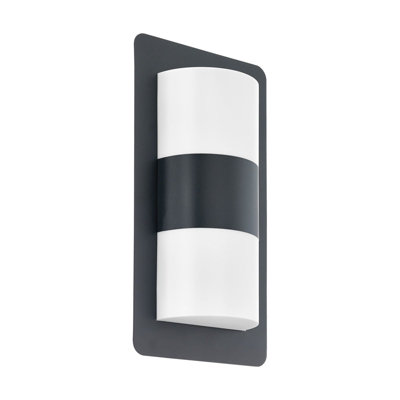 Stylish Ip44 Outdoor Wall Light In Anthracite Zinc Plated Steel With Dual E27 Bulb Support from B&Q