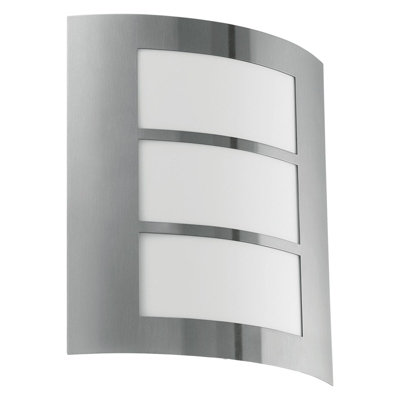 Modern Ip44 Outdoor Wall Light In Stainless Steel With E27 Bulb Holder from B&Q