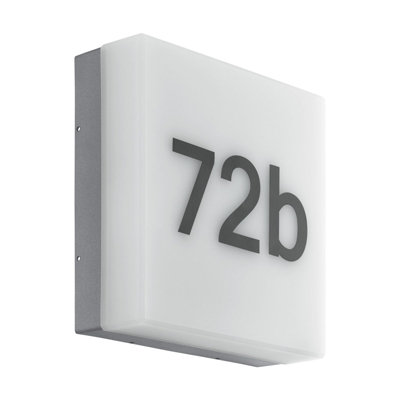 Stylish Ip44 Anthracite Outdoor Wall Light With Built-In Led For House Number from B&Q