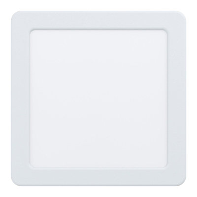 B&Q Energy Efficient Wall And Ceiling Flush Downlight 166Mm Led Spotlight 10.5W 4000K Square White