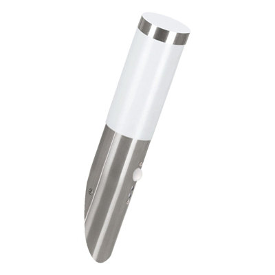 Ip44 Outdoor Stainless Steel Wall Light With Pir Motion Sensor12W E27 Bulb Compatible from B&Q