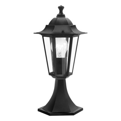 Stylish Ip44 Outdoor Pedestal Light In Black Aluminium For E27 Bulbs from B&Q