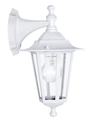 B&Q Stylish Ip44 Outdoor Wall In Aluminium - 1 X 60W E27 Bulb Lantern For Porch Light/White