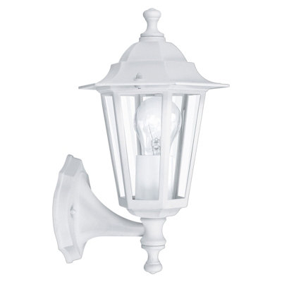Stylish Ip44 Outdoor Wall LightWhite Aluminium Lantern For Porches And Gardens from B&Q