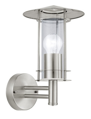 Stylish Ip44 Outdoor Wall Light With Stainless Steel And Glass Shade from B&Q