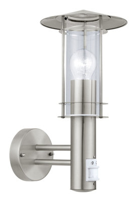 Ip44 Outdoor Stainless Steel Wall Light With Pir Sensor For E27 Bulb from B&Q