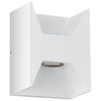 - Elegant Ip44 Outdoor Wall Light In White Cast Aluminium With Built-In Led