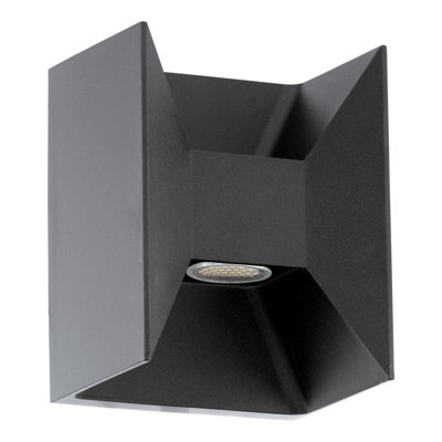 Stylish Ip44 Outdoor Up/down Wall Light In Anthracite Aluminium With Built-In 2.5W Led from B&Q