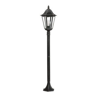  - Elegant Ip44 Outdoor Bollard Light In Black & Silver1200mm Tall 60W E27 Lantern