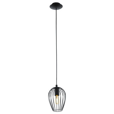Stylish Hanging Black Wire Cage Pendant Light For Hallways from B&Q