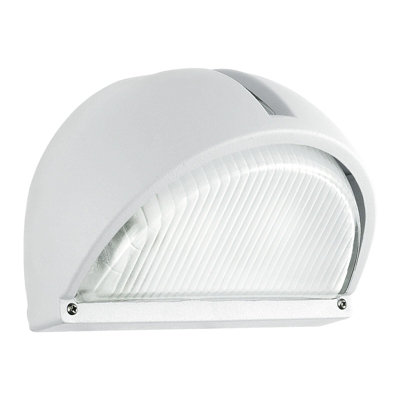 Stylish Ip44 Outdoor Wall Light In White Aluminium For E27 Bulb from B&Q