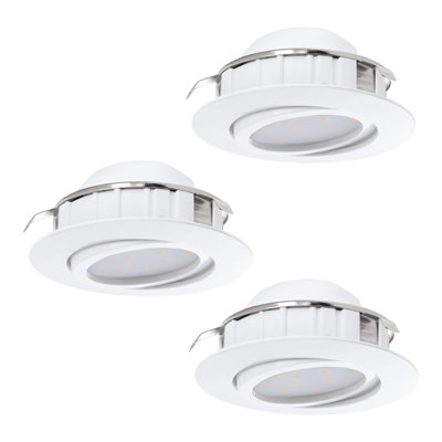 3-Pack Adjustable White Led Ceiling Downlights6W Round Spotlights from B&Q
