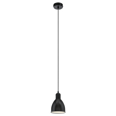 Stylish Black And White Hanging Pendant Light With E27 Bulb Socket from B&Q