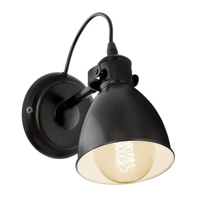 Stylish Adjustable Black And White Wall Light Sconce With E27 Bulb Socket from B&Q