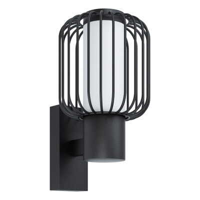 Stylish Ip44 Black Outdoor Wall Light With Zinc Steel Cage For E27 Bulb from B&Q
