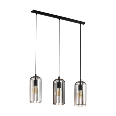 Stylish Black And Copper Hanging Pendant Light For Kitchen Island from B&Q