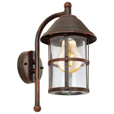Antique Brown Ip23 Outdoor Wall Light With E27 Bulb Socket from B&Q