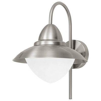 Stylish Ip44 Outdoor Wall Light In Stainless Steel With Opal Glass For Porches from B&Q