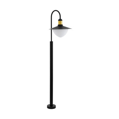 Elegant Ip44 Outdoor Bollard Light With Curved Arm In Black And Gold from B&Q
