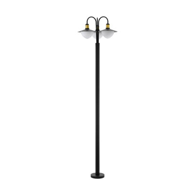 Stylish Ip44 Outdoor Bollard Light In Black And Gold With Curved Design For E27 Bulbs from B&Q