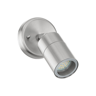 Adjustable Ip44 Stainless Steel Outdoor Wall Light With Gu10 Bulb from B&Q