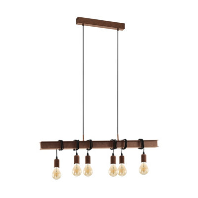  - Industrial Hanging Ceiling Pendant Light With 6 E27 Bulb Sockets