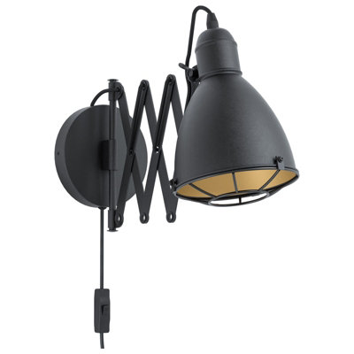 - Stylish Black And Gold Led Wall Sconce With Adjustable Shade For Modern Interiors