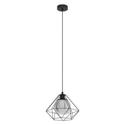 Stylish Geometric Black And Glass Pendant Light For Hallways from B&Q