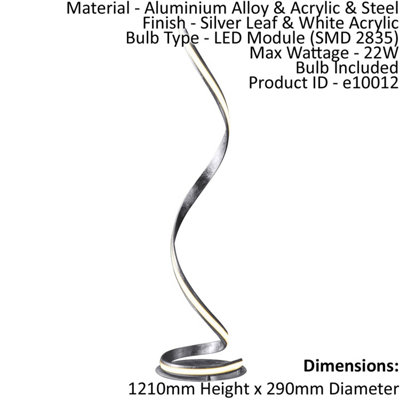 Floor Lamp Light Silver Leaf & White Acrylic 22W Led Module Bulb Included from B&Q