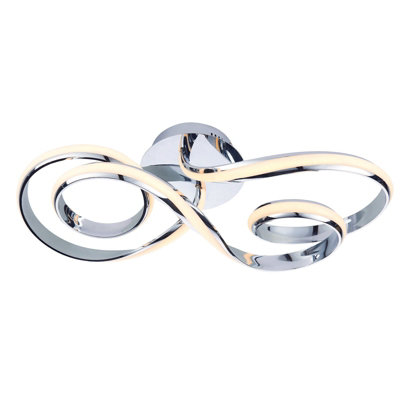  - Semi Flush Ceiling Light Chrome Plate & White Silicone 36W Led Module
