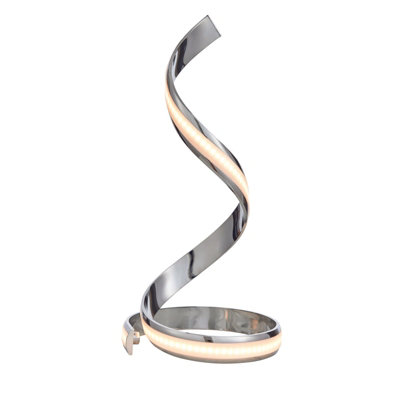 Table Lamp Chrome Plate & White Acrylic 14W Led Module Bulb Included from B&Q