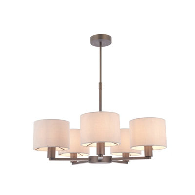 B&Q Ceiling Pendant Antique Plate & Marble Fabric 5 X 40W E14 Light/Bronze