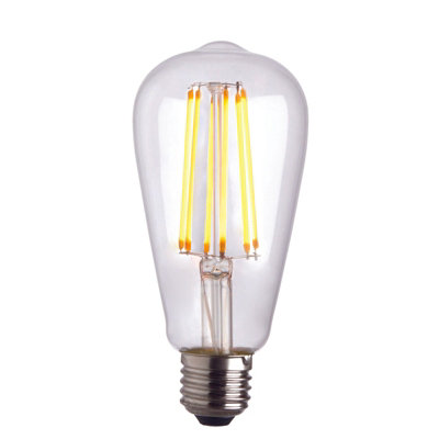 Vintage Style Led Filament BulbPear Shaped E27 LampClear GlassDimmable from B&Q