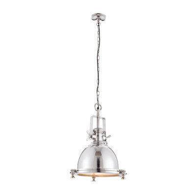 Ceiling Pendant Light Bright Nickel Plate & Sandblasted Glass 40W E27 Gls from B&Q